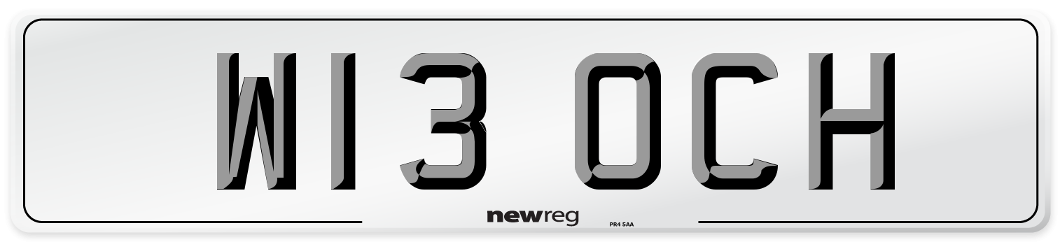 W13 OCH Number Plate from New Reg
